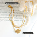 Triple Layer Pearl Fu Charm Bracelet Gold Freshwater view 2