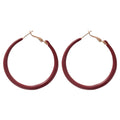 Red Enamel Slim Round Hoop Earrings in Two Shades Jewelry view 5