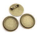 Round Cabochon Brooch Bezel Settings in Two Finishes view 3