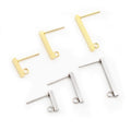 Stainless Steel Bar Earring Posts With Loop in Three Lengths view 1