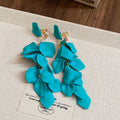 Ruffled Petal Clip On Drop Earrings in Six Colors for Women view 10