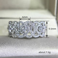 Silver Openwork Floral Pavé CZ Eternity Finger Ring view 4