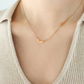 Love Heart Pendant Side Script Necklace Gold Rose Steel view 7