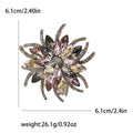 Radiating Crystal Flower Brooch With Pink Gray and Champagne Stones view 6