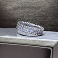 Beaded Edge Clear Stone Band In Gold And Silver Tones view 6