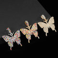 Rhinestone Butterfly Charm Pendant with Bail Four Color Combinations view 1