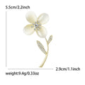 Opal Effect Flower Stem Brooch in Gold or Silver Tone view 6