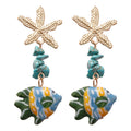 Starfish and Tropical Fish Drop Earrings in Two Colors view 5