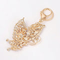 Rhinestone Butterfly Keychain Gold Clasp Multicolor Blue Pink view 3