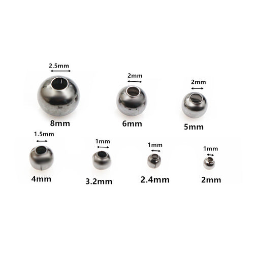 Smooth Round Metal Spacer Beads in Seven Sizes and Finishes shown close up