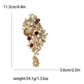 Large Cascading Crystal Drop Glass Rhinestone Brooch view 7