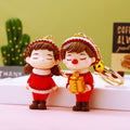 Jeweled Christmas Couple Keychain Pair with Duplicate Pair Only Option view 6