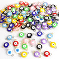 Round Evil Eye Connector Charms in Nine Colors and Two Metal Tones view 3