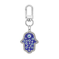 Twelve Piece Silver Tone Hamsa Heart and Evil Eye Keychain Set view 2