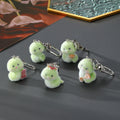Flocked Green Snake Plush Keychain Metal Clasp 5 Styles view 1