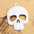 Large Floral Engraved Skull Metal Charm in Eight Finishes view 6