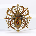 Rhinestone Spider Web Brooch Crystal Body Accent Pin view 4