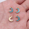 Gold Tone Crescent Moon Charms with Star Pattern in Three Colors view 7