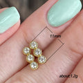 Gold Rose Silver Six-Stone CZ Flower Cluster Studs view 5