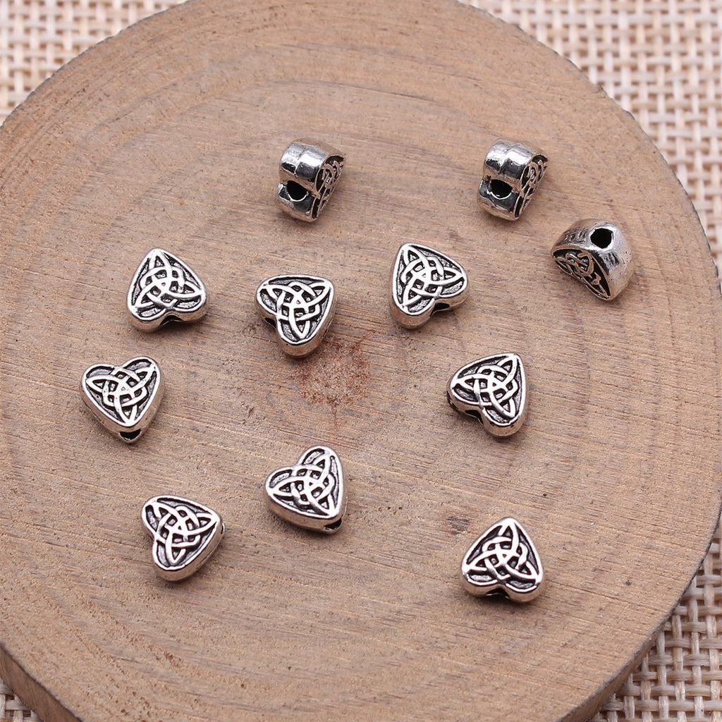 5.5x6.5mm 0.47g Multi Color Zinc Alloy Celtic Knot Heart Small Hole Beads for Bracelet Jewelry Making