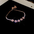 Twenty Six Mixed Pink Crystal Flower Butterfly Heart And Square Bracelets view 8