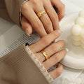 Irregular Molten Texture Open Ring Gold And Steel Tone view 3