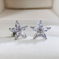 Five Petal Marquise Flower Stud Earrings Five Color Options view 2