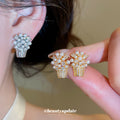 Crystal Flower Basket Stud Earrings Fashion Jewelry Accessory view 2