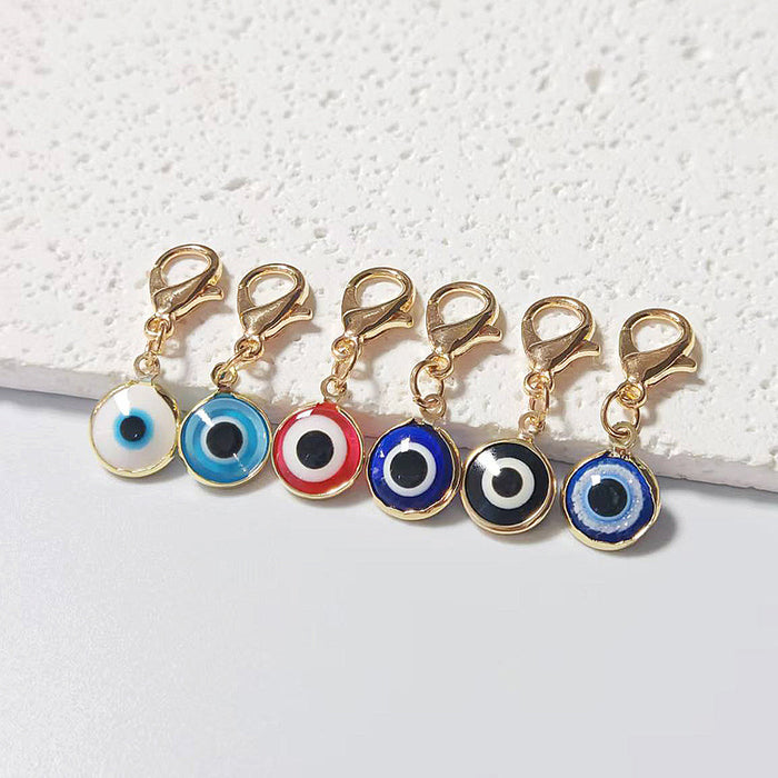 Mini Gold Tone Evil Eye Lobster-Clasp Charms in Six Colors