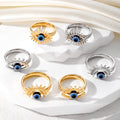 Gold and Silver Tone Eyelash Evil Eye Fashion Rings view 1