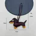PU Leather Dachshund Dog Bag Charm Pendant Two Colors view 3