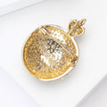 Red Enamel Pomegranate Brooch Crown Pearl Crystal Accents view 4