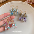 Pressed Flower Resin Hook Earrings in Three Colors view 1