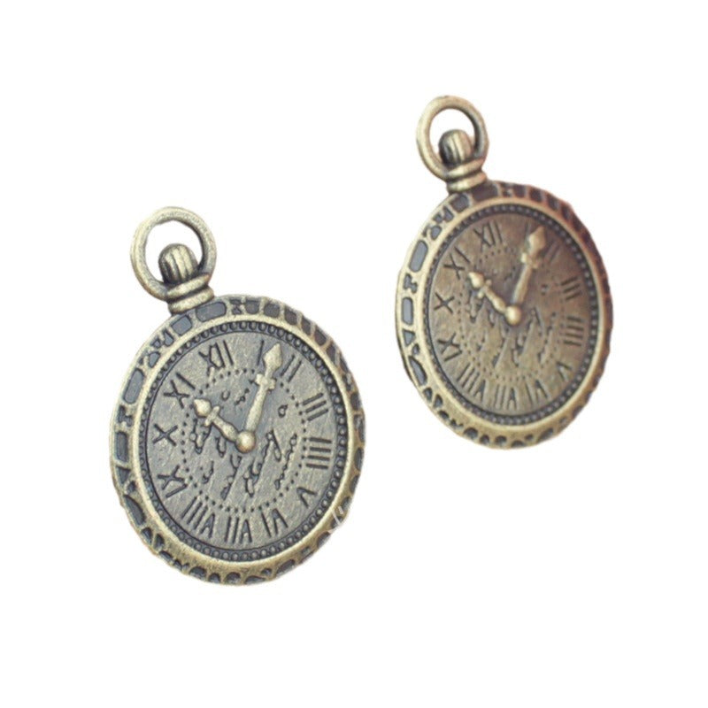 Vintage 29x21mm Alloy Pocket Watch Charm Pendant