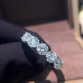 Five Round Stone Half-Eternity Ring In Polished Silver Tone view 1