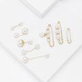 Assorted White Pearl Collar Bar and Safety Pin Set view 3