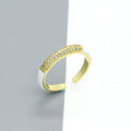 Gold Tone Crystal and Enamel Adjustable Open Rings in Six Colors view 7