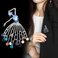 Flower Crystal Two Designs Metal Brooch Pin 6.8 x 4.8 cm view 4