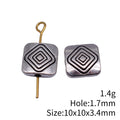 Antique Silver Textured Square Flat Beads in Two Sizes view 5