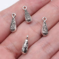 Ornate Teardrop Charms in Three Antique Metal Finishes view 1