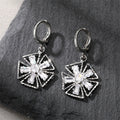 Silver Tone Clear Crystal Geometric Huggie Drop Earrings in Six Designs view 10