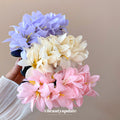 Fabric Flower Duckbill Hair Clips Pink White Purple view 4