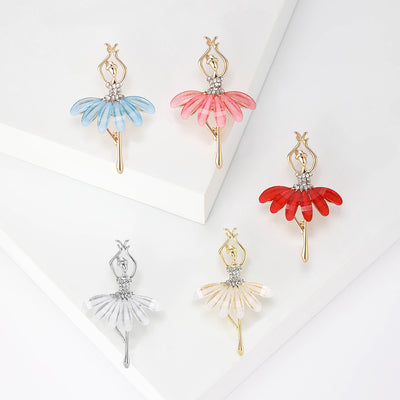Ballerina Brooch shown alone on a light background