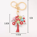 Tree Of Life Flower Keychain Multicolor Rhinestone Charm view 2