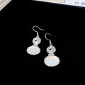 Silver Spiral Disc Oval Cabochon Necklace Earrings view 7
