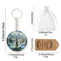 Round Tree Of Life Keychain With Metal Ring, Chain And Printed Disc view 2