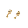 Gold Tone Chain Heart and Bead Huggie Earring Options view 5