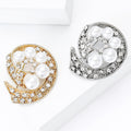 Teardrop Wreath Faux Pearl Brooch in Two Finishes Decorative Lapel Pin view 3