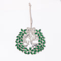 Rhinestone Reindeer Wreath Christmas Ornament Three Colors view 5