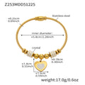 Heart Crystal and Geometric Bangle Collection in Two Metal Tones view 11